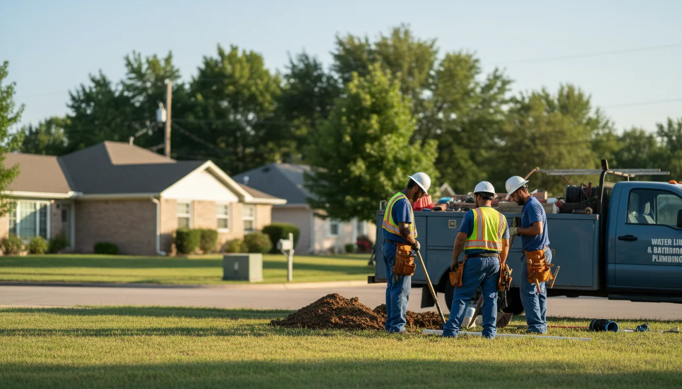 Residential water line and bathroom plumbing service in Easton, KS